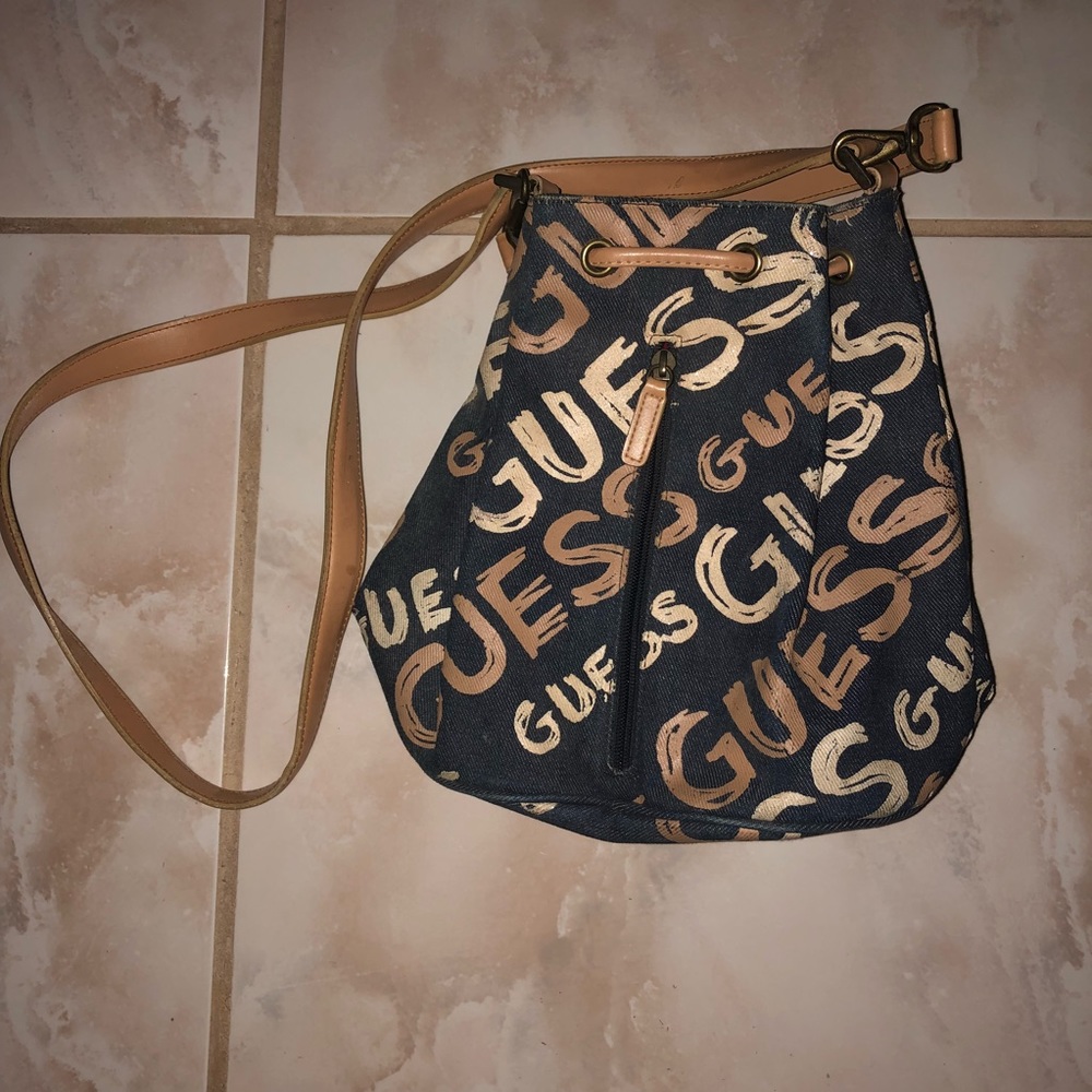 Vintage Guess Denim Satchel Handbag